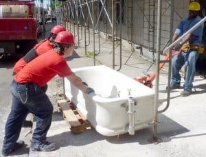 Apprentices Moving Tub at Hotel Lafayette